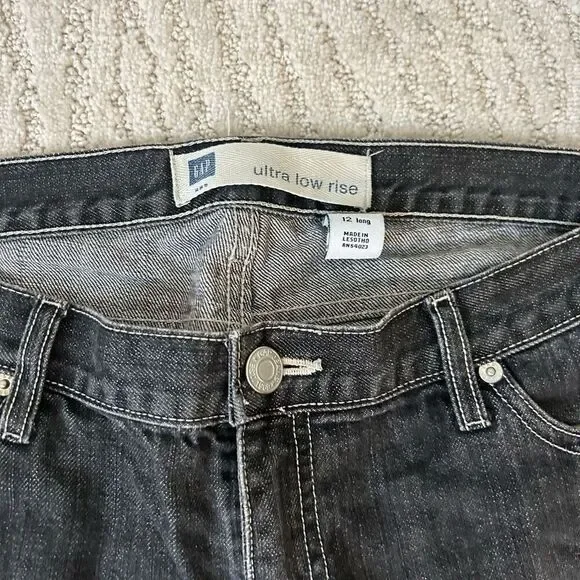 Gap Ultra Low Rise Gray Jeans 12 Long - Picture 2 of 5
